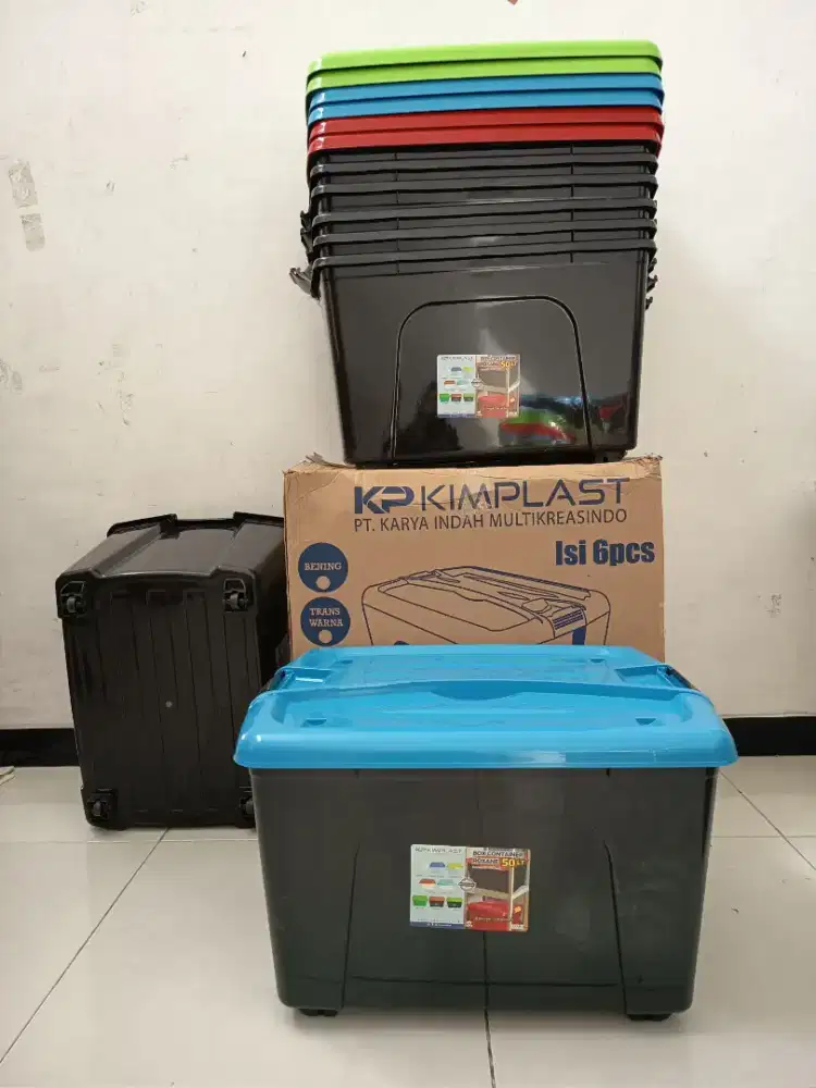 Container Box 50 Liter Kimplast Hit Tutup Warna Warni