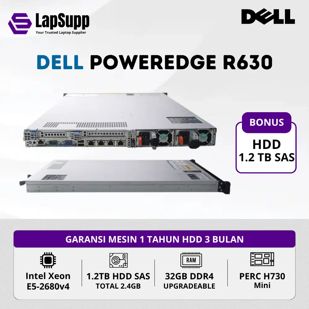 PROMO SERVER DELL R630 1U INTEL XEON E5-2680 v4 32GB DDR4 2.4TB