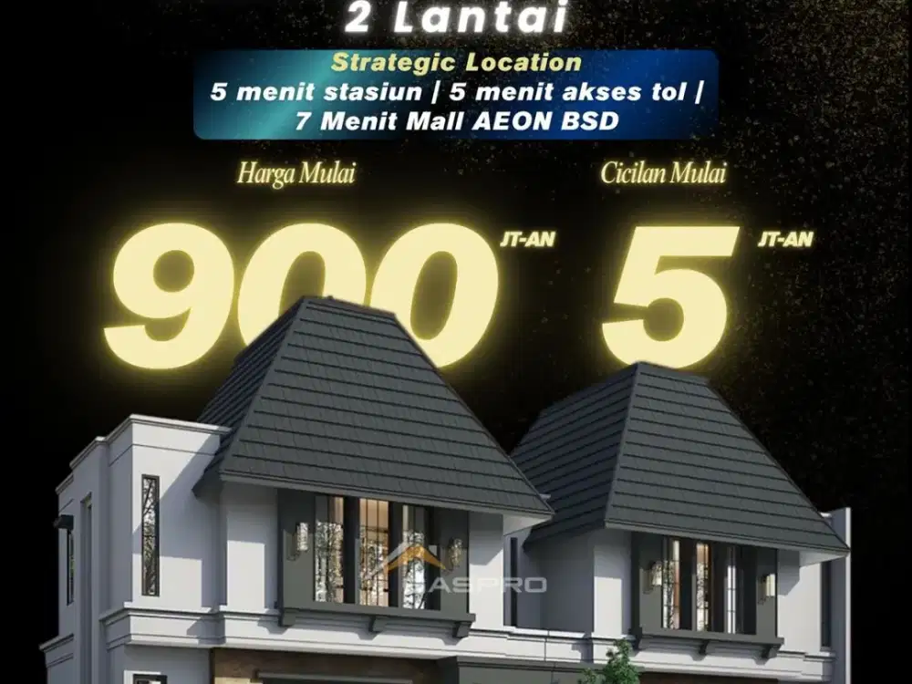 Hortis Bsd City Mulai 900 Jutaan Dekat Aeon Mall & Ice Bsd Best Value Bsd!