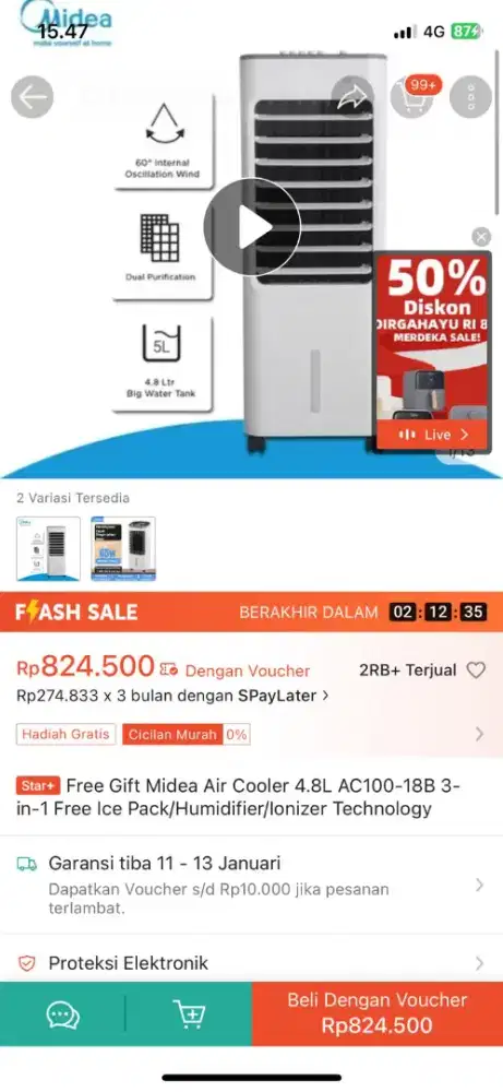 AIR COOLER MIDEA KIPAS