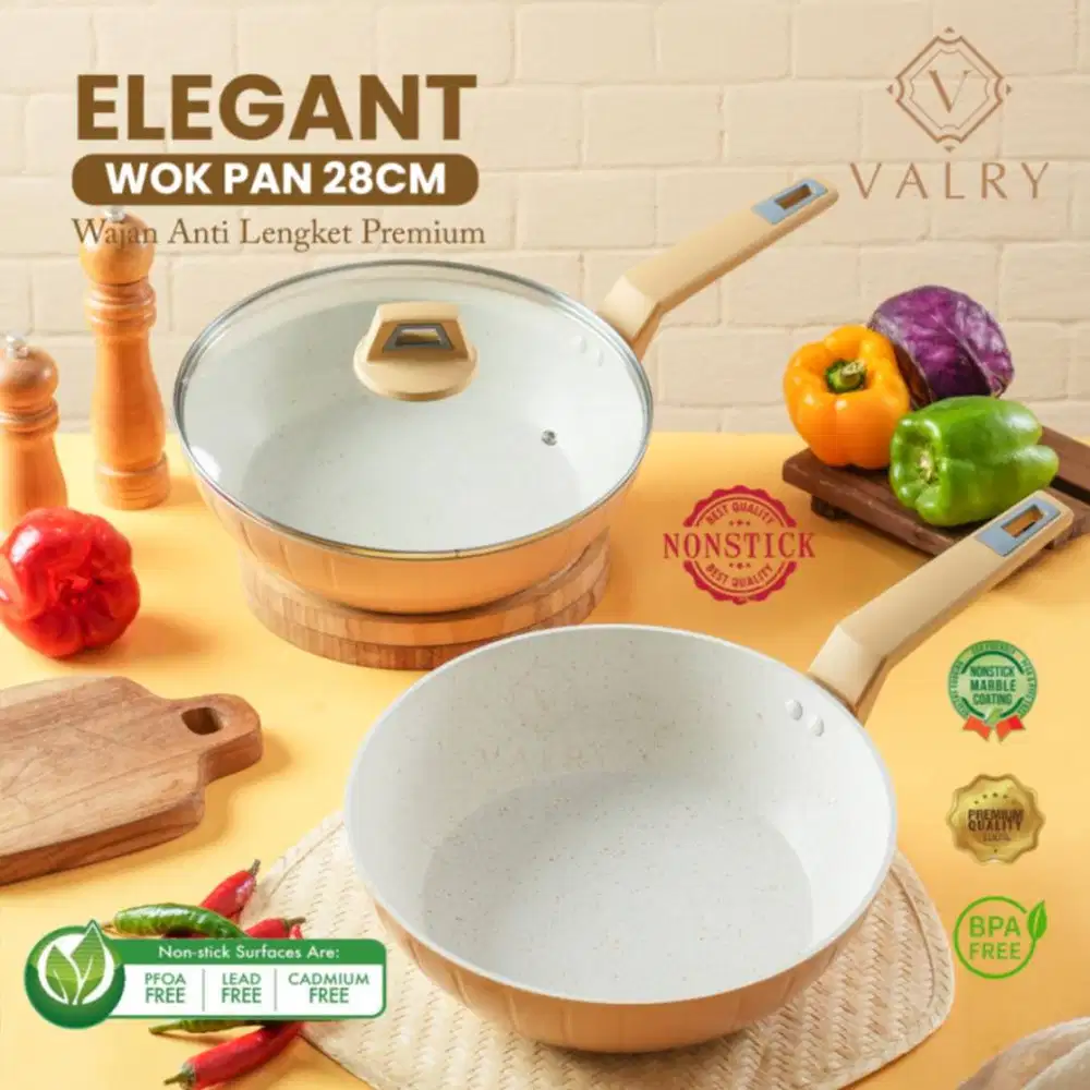 VALRY PANCI WOK ELEGANT VALRY 28 CM Wokpan anti lengket induction
