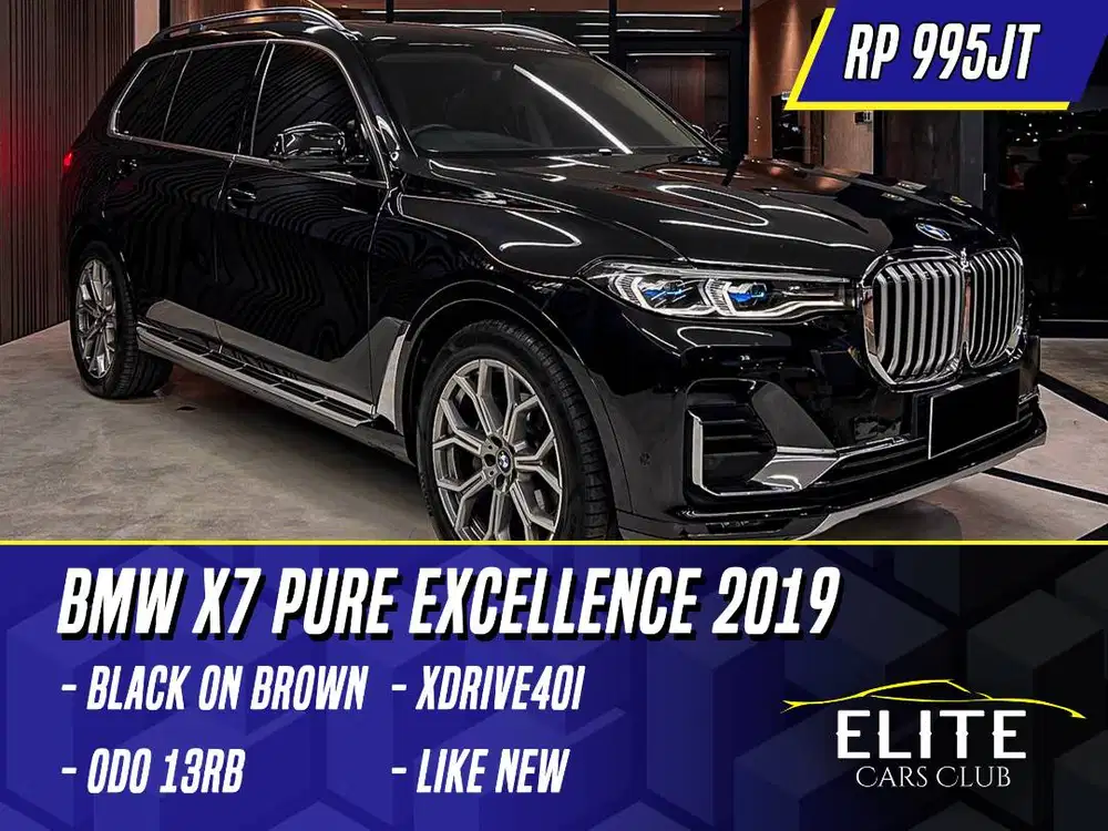 BMW X7 xDrive40i Pure Excellence 2019 Black on Brown Hitam xDrive