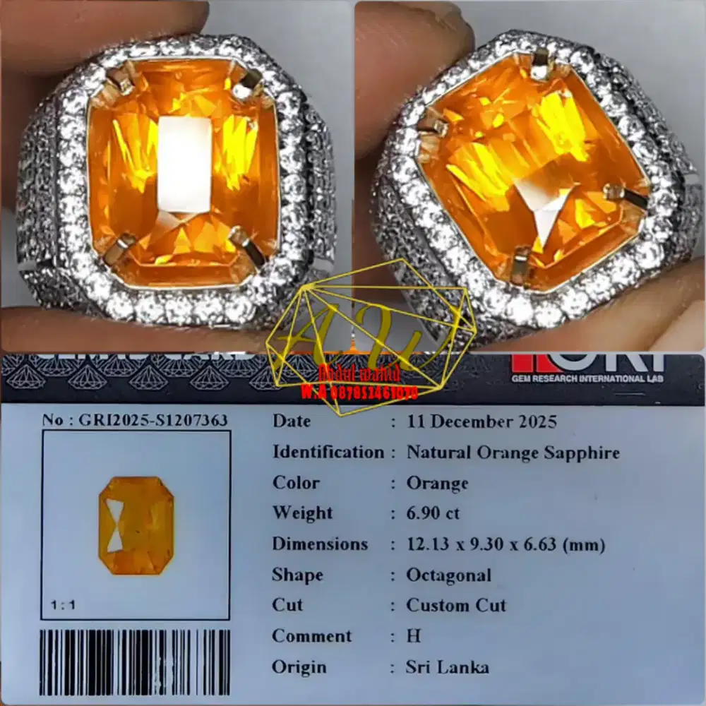 HQ NATURAL YELLOW SAPPHIRE SRILANKA 6.90CARAT