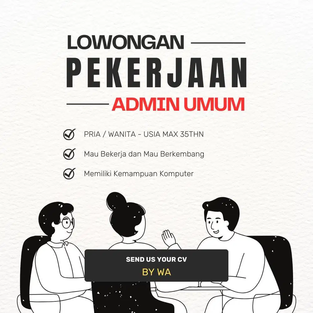 Dibutuhkan Admin Umum