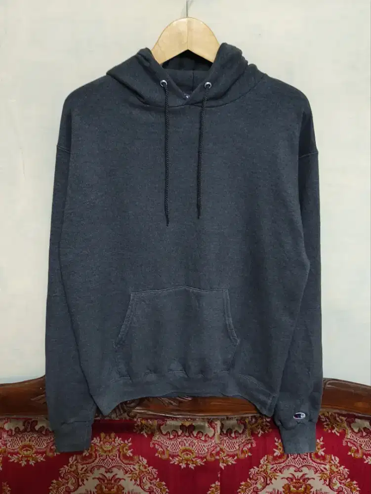 Hoodie Champion ECO Original Dark Gray Abu Gelap Original