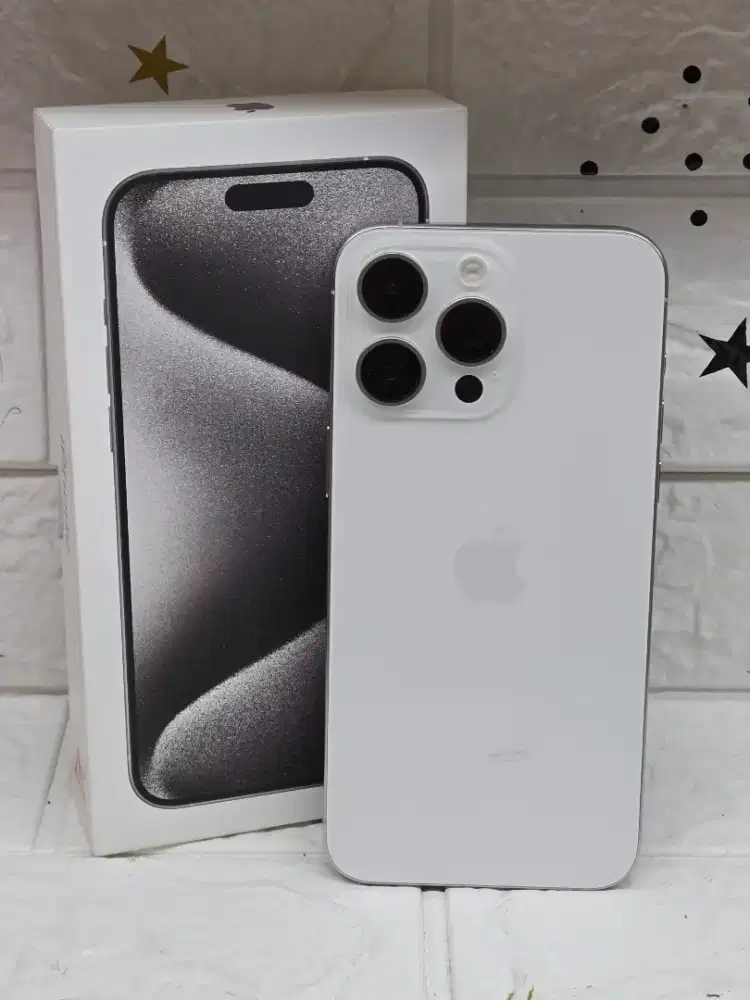 Iphone 15 pro max 256gb white second resmi