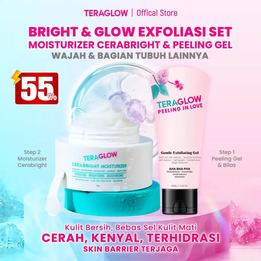 (REAL BRIGHT&GLOW) SET Moisturizer Cerabright & peeling gel in love