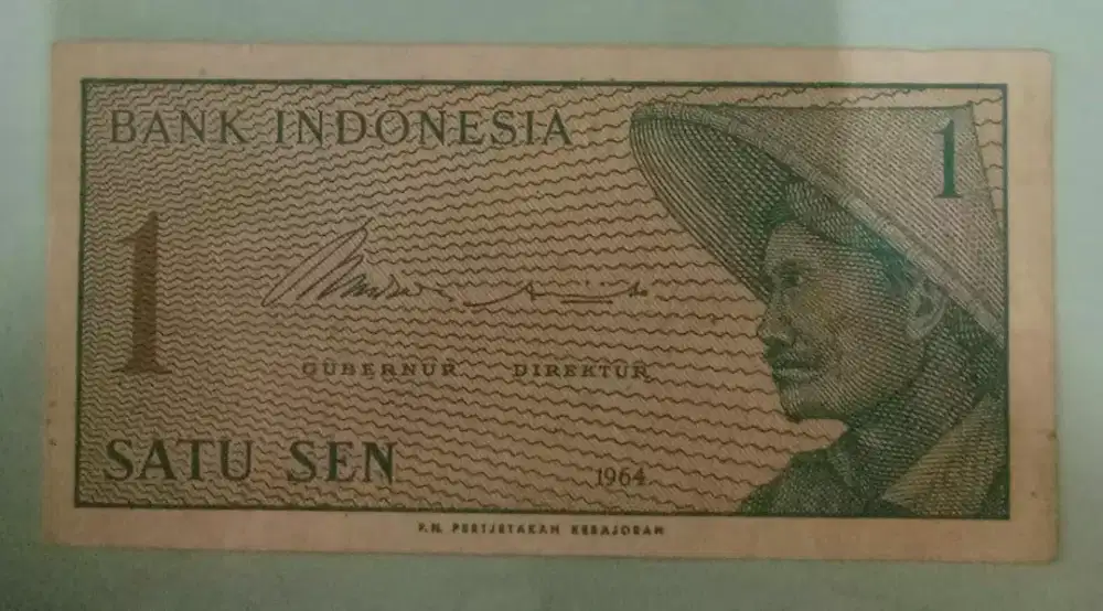 1 SEN UANG SOEKARNO 1964 MULUS