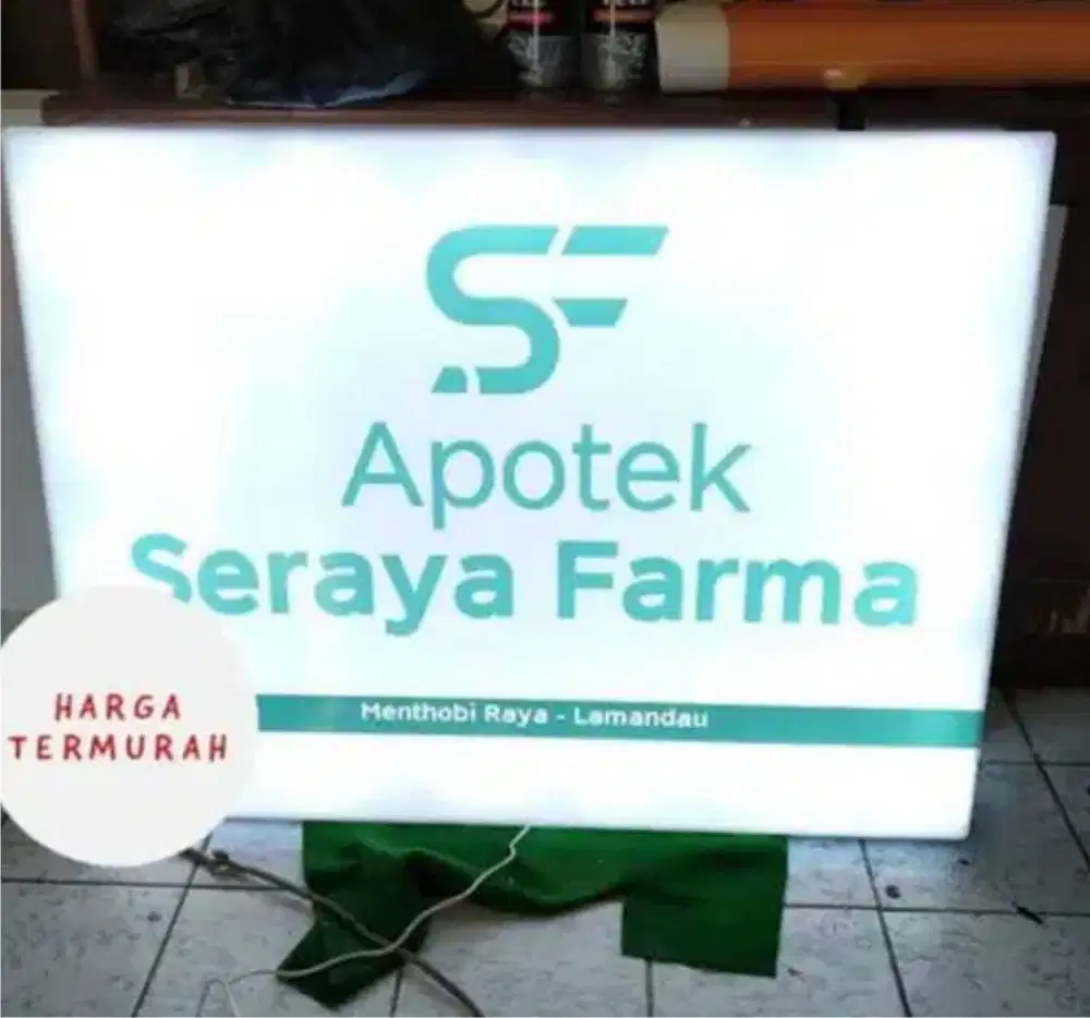 Outlet Huruf timbul papan nama neon box LED reklame akrilik Stiker