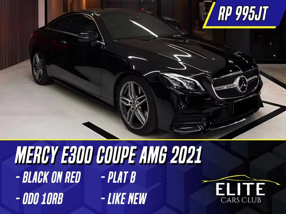 Mercedes Benz E300 Coupe AMG 2021 NIK 2019 Black on Red Hitam Mercy