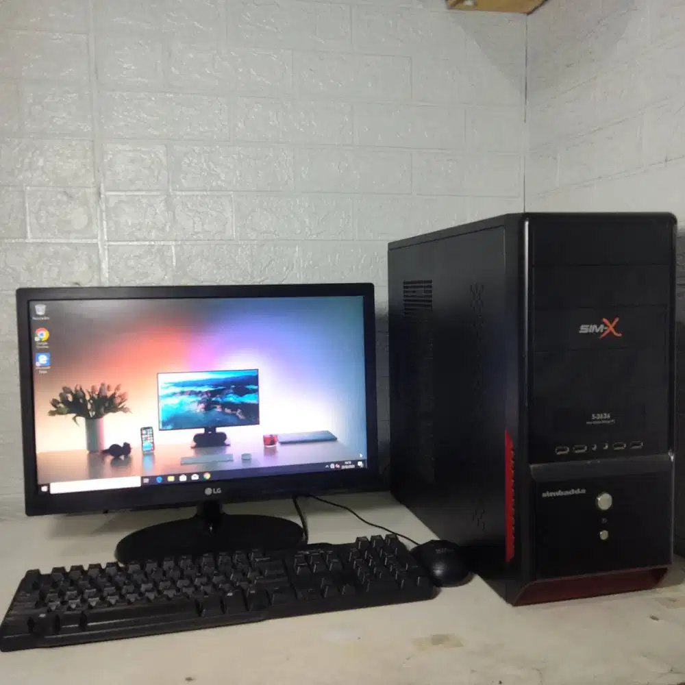 PC set Murah i3 RAM 8 SSD 128GB Monitor 19in Key Mouse tinggal pakai