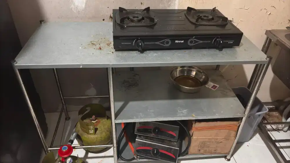 Meja Kompor Stainless Steel Rak Dapur