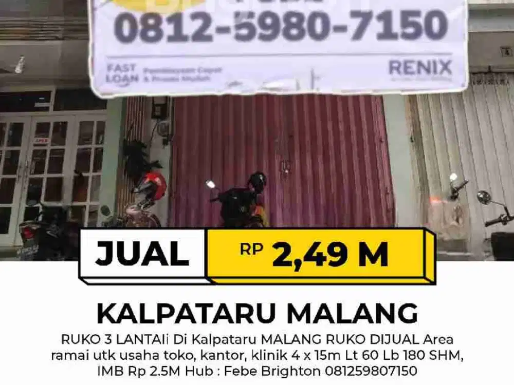 Ruko Di Kalpataru Malang