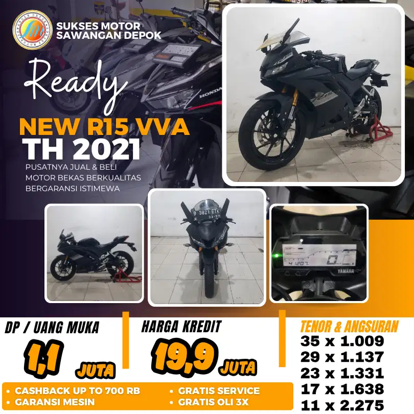 MULUS BERGARANSI YAMAHA NEW R15 VVA V3 TH 2021 BISA CASH KREDIT