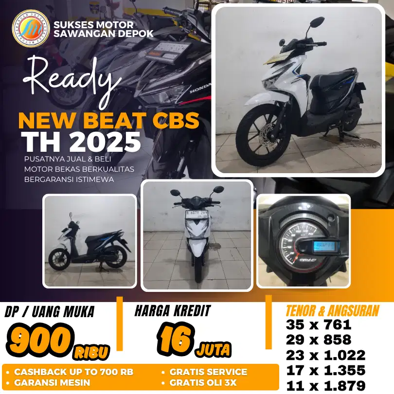 ISTIMEWA BERGARANSI HONDA NEW BEAT CBS TH 2025 MULUS BISA CASH KREDIT