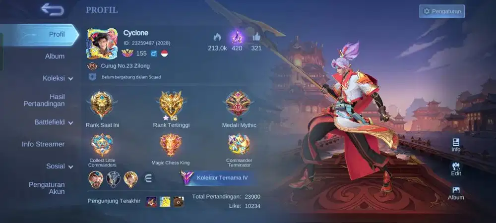 Jual akun mobile legend (pensi)