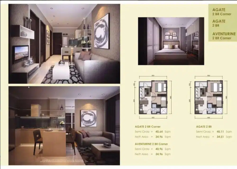 Disewakan unit apartemen 2BR Asatti agate green
