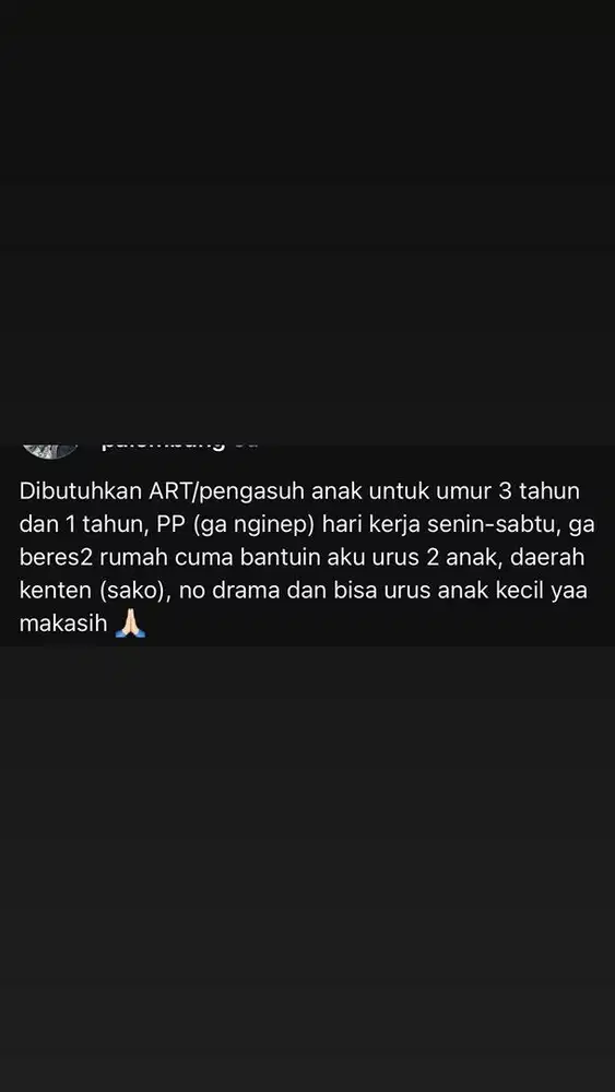 DIBUTUHKAN ART/PENGASUH