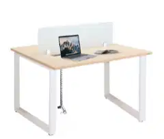 Meja kantor 2 staff 1 hadap 1 dengan sekat kaca