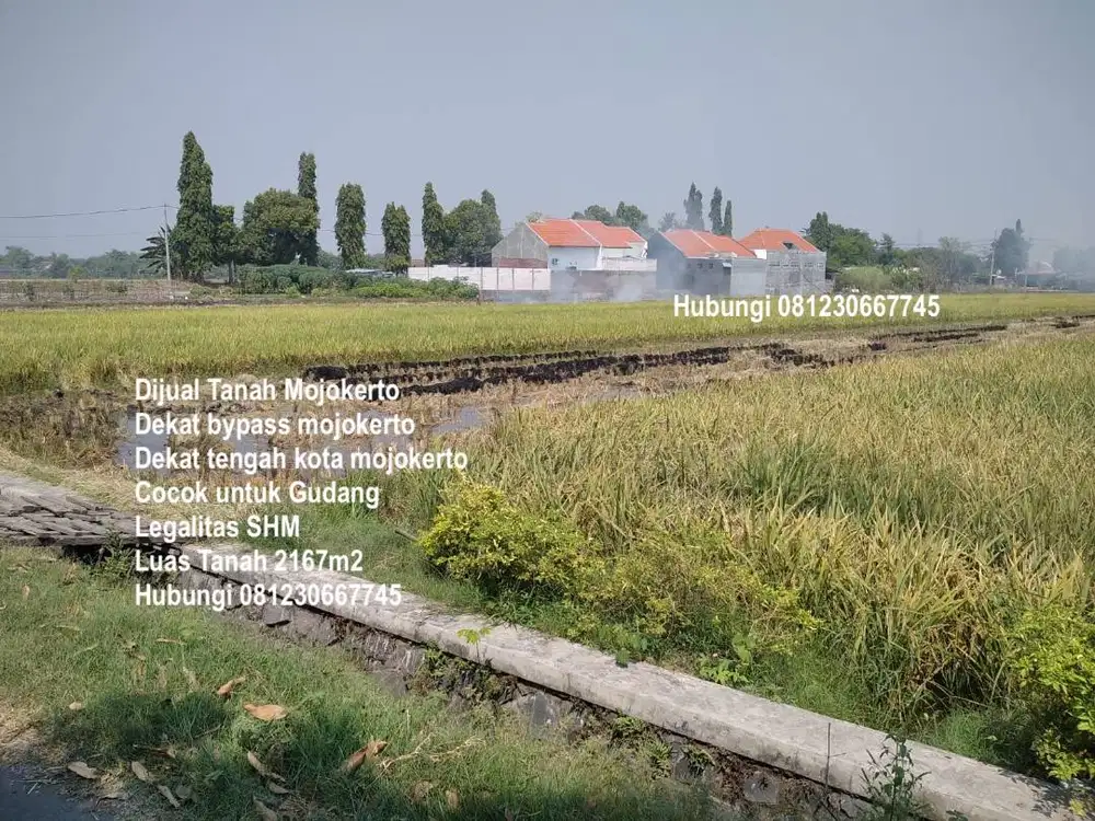 Dijual Tanah Lokasi Strategis Dekat Bypass Tengah Kota Mojokerto