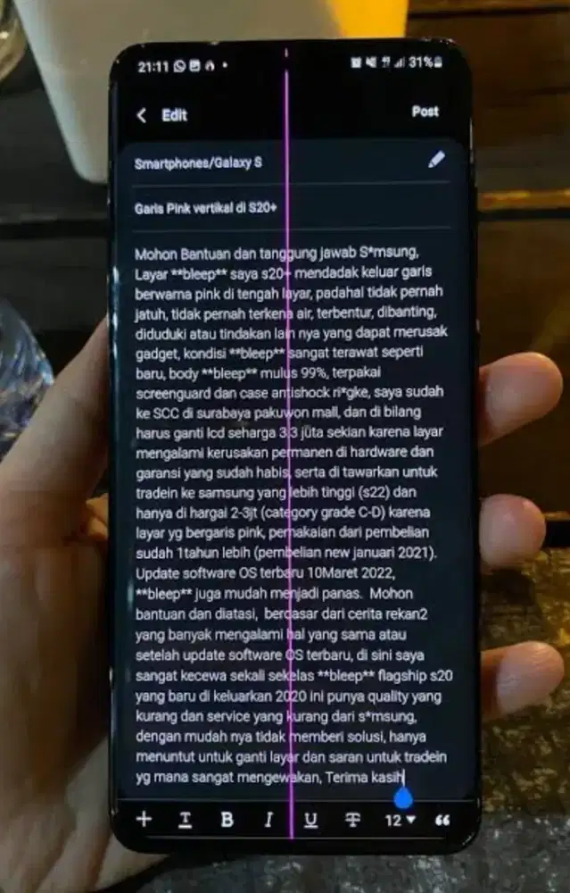 Murah samsung S20 8/128 lkp mulus hanya layar garis 1rambut aja