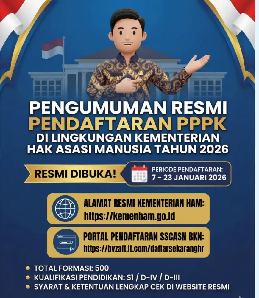 DIBUKA LOWONGAN KERJA PPPK