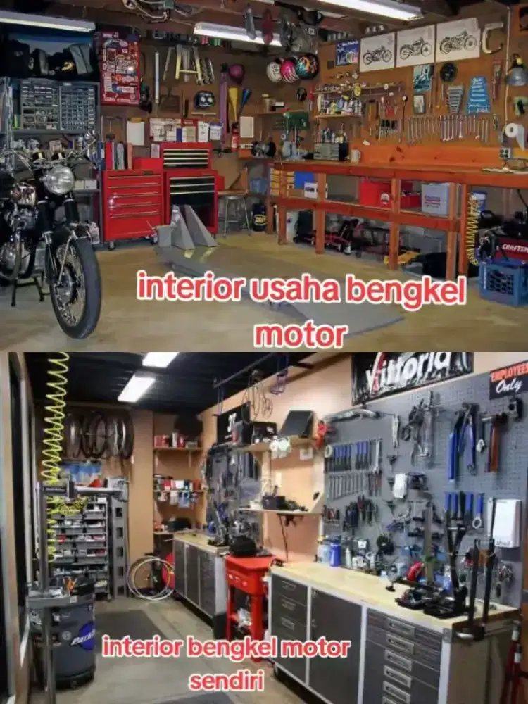 interior furniture usaha bengkel motor dan bengkel motor pribadi