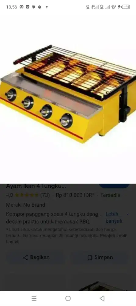 kompor panggangan sosis/suki suki