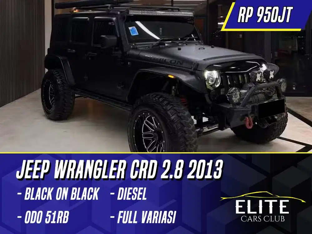 Jeep Wrangler CRD 2.8 Diesel 2013 4 Door Black Hitam 4Door
