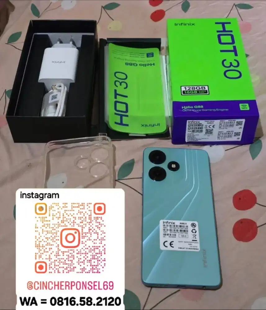 Jual hp siap pakai INFINIX HOT 30 8/128 likeNEW NFC tangan pertama