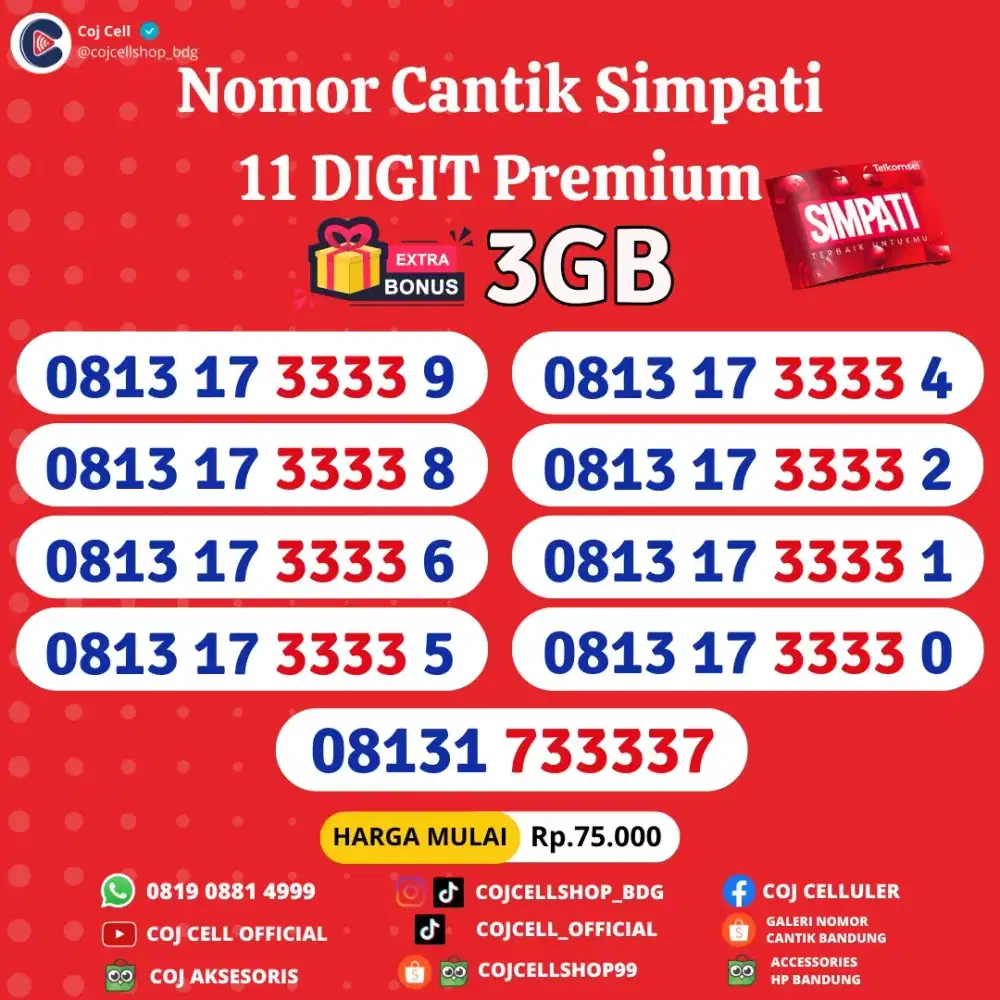 Nomor cantik simpati 11 digit