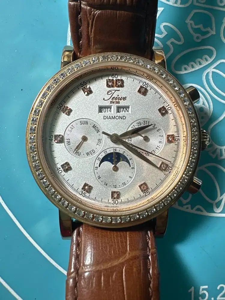 jual jam Teiwe Swiss Diamond monphase cronograph