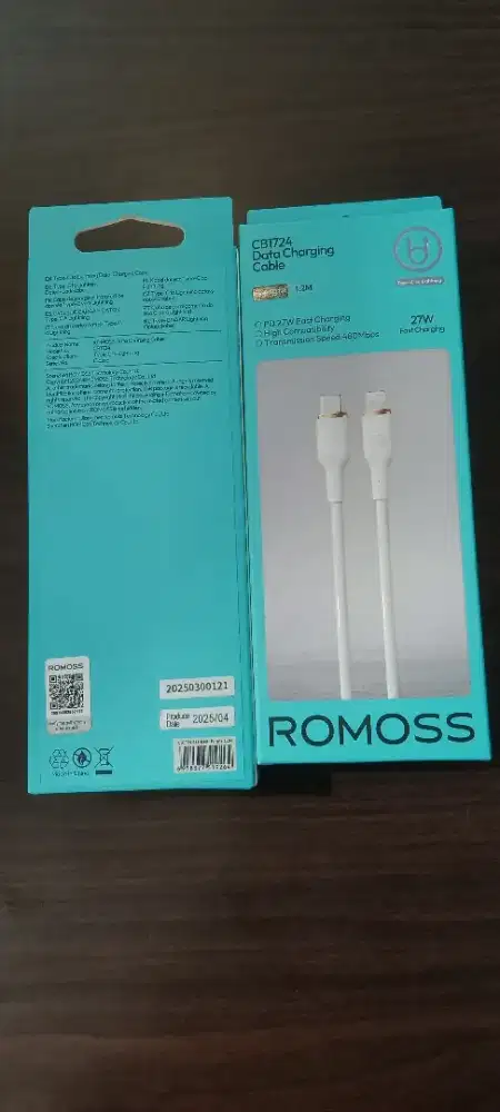 Romoss Kabel Data Charger CB1724 Ultra 2M Type C to Lightning 27W