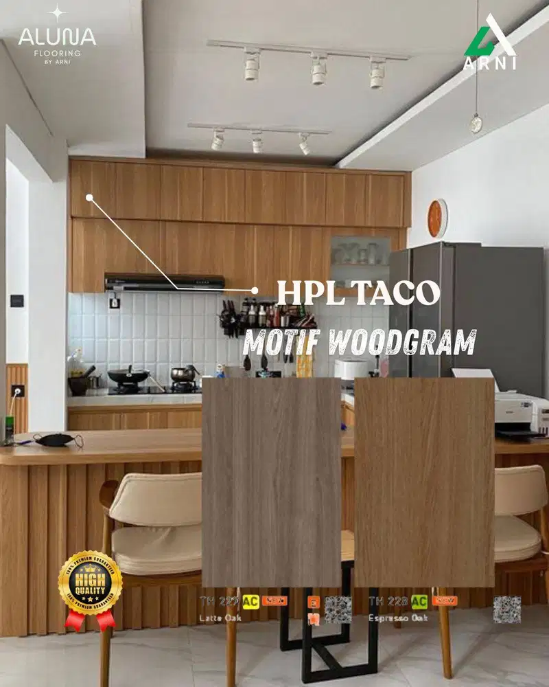 HPL TACO MOTIF WOODGRAM UKURAN 1,22M x 2,44M | DECORASI INTERIOR |