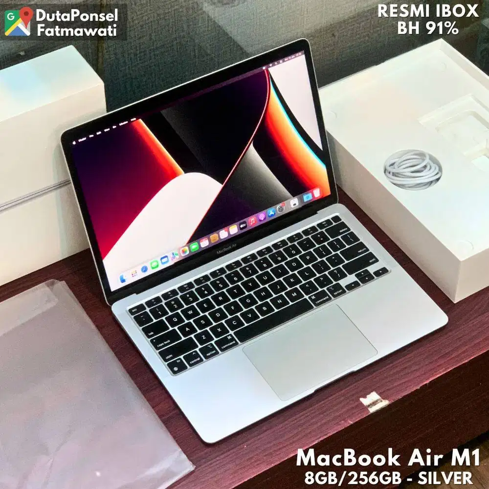 MACBOOK AIR M1 CHIP M1 8GB/256GB BH 91% RESMI IBOX