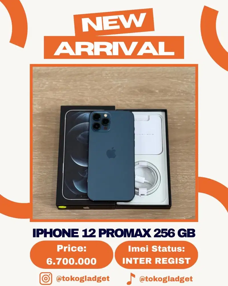 iPhone 12 Promax 256 Gb ex INTER REGIST PERMANEN