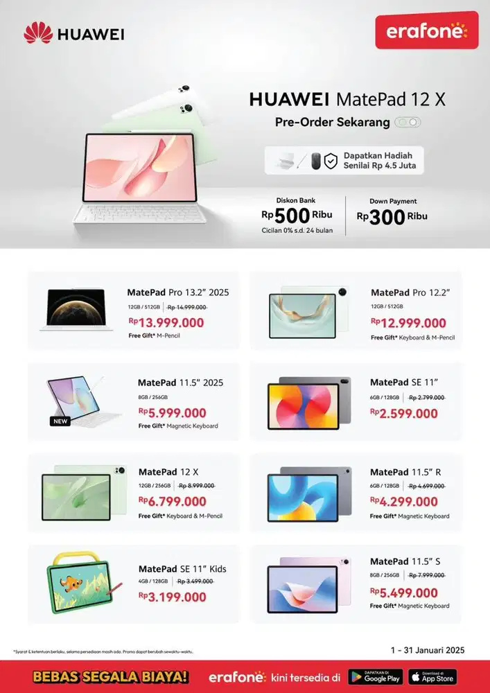 Promo Huawei Matepad Erafone Arion