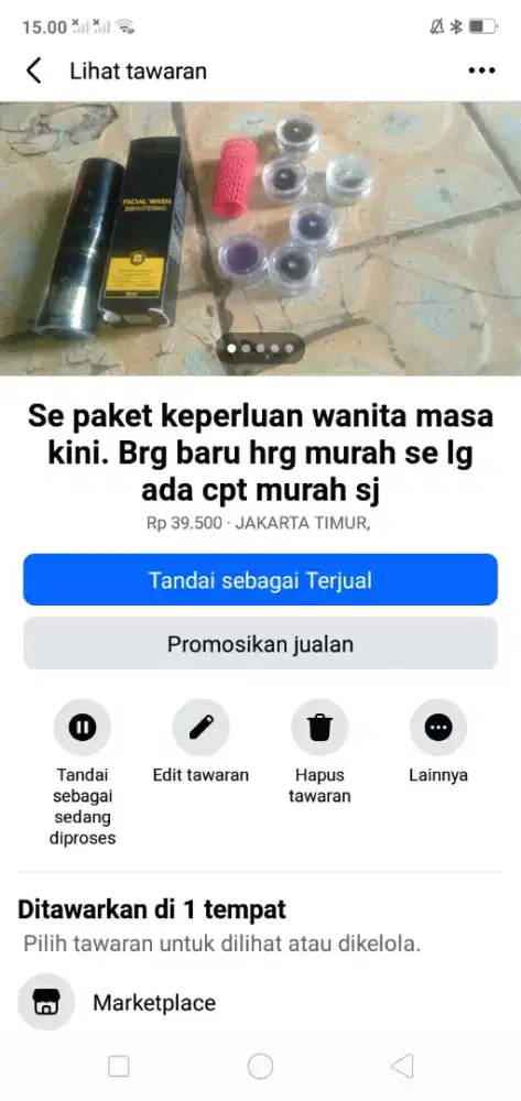 Se paket kelengkapan perawatan tubuh brg baru hrg murah se lg ada cpt