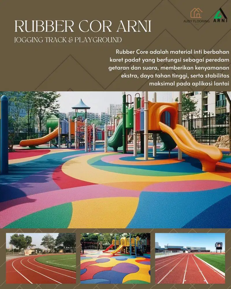 RUBBER FLOORING PLAYGROUND | Lantai rubber cor arni | outdoor jogging