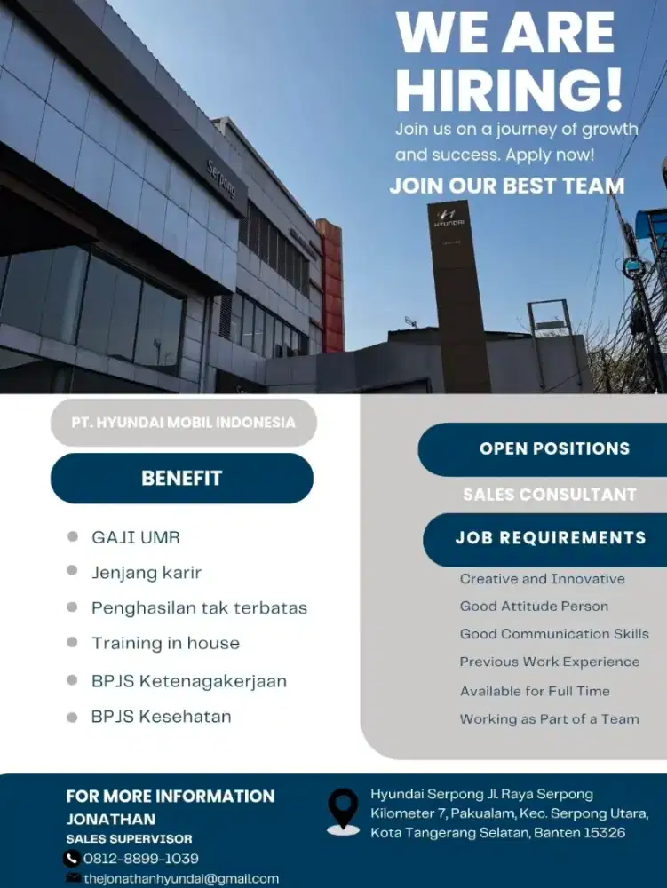 Lowongan kerja salesman mobil Hyundai