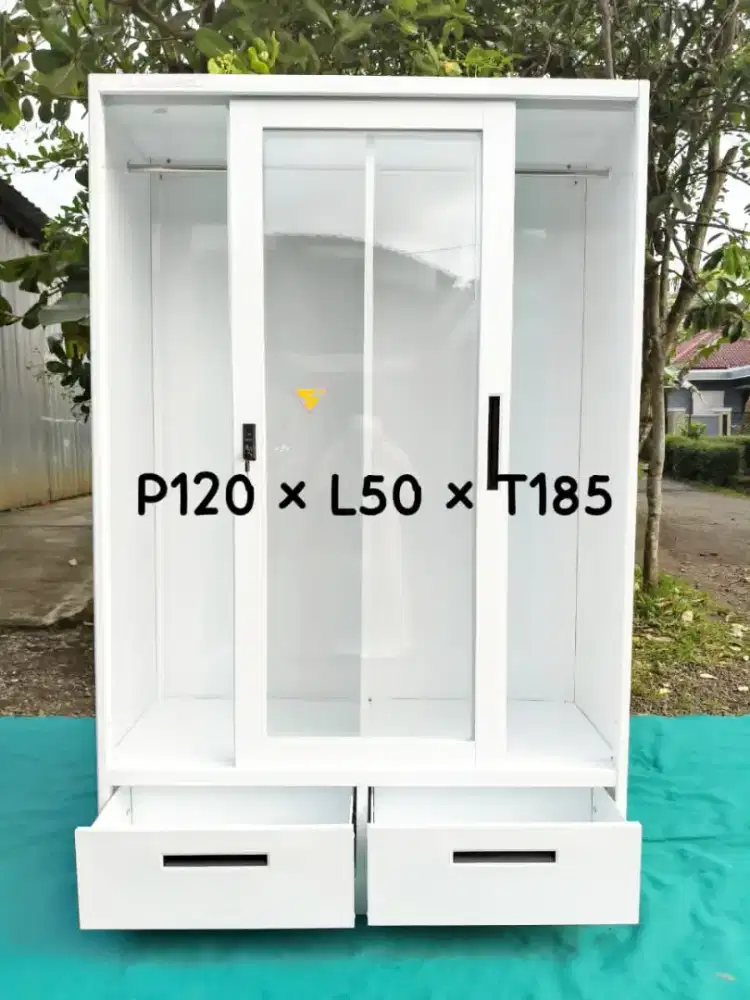 Lemari pakaian besi full gantung