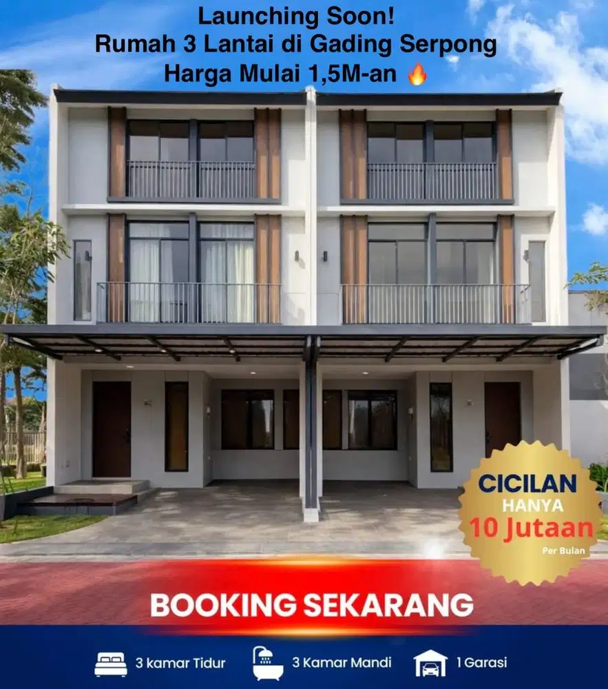 Rumah Murah 3 Lantai Baru Launching di Gading Serpong