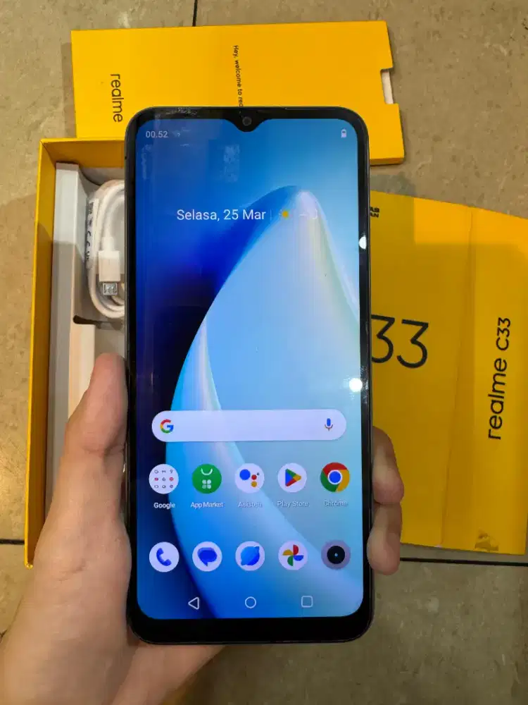 Hp Second Realme C33 Blue 4/64 Mulus 99% No Minus Fullset Normal Aman