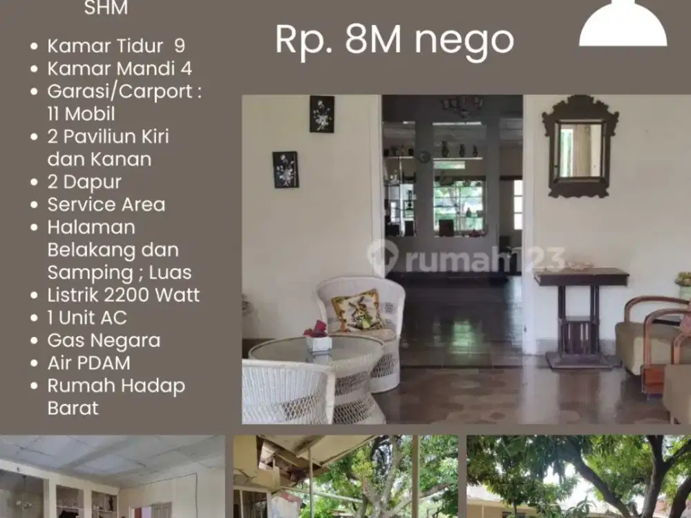 Rumah Semifurnished LT 1000m dekat Stasiun dan Kebun Raya Bogor, Bogor