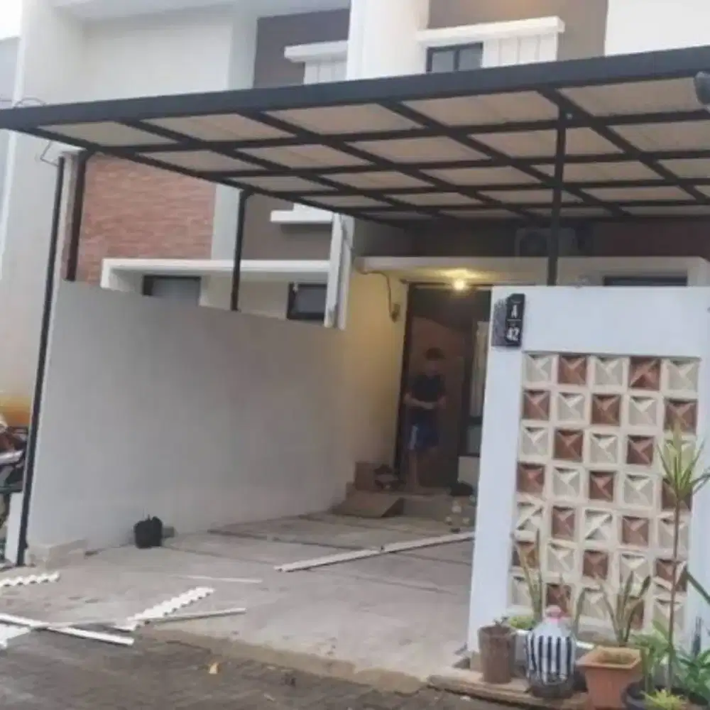 0014 kanopi atap upvc alderon singgle layer