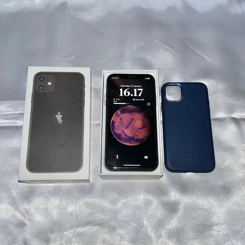 iPhone 11 64GB Hitam Mulus Face ID ON Siap Pakai