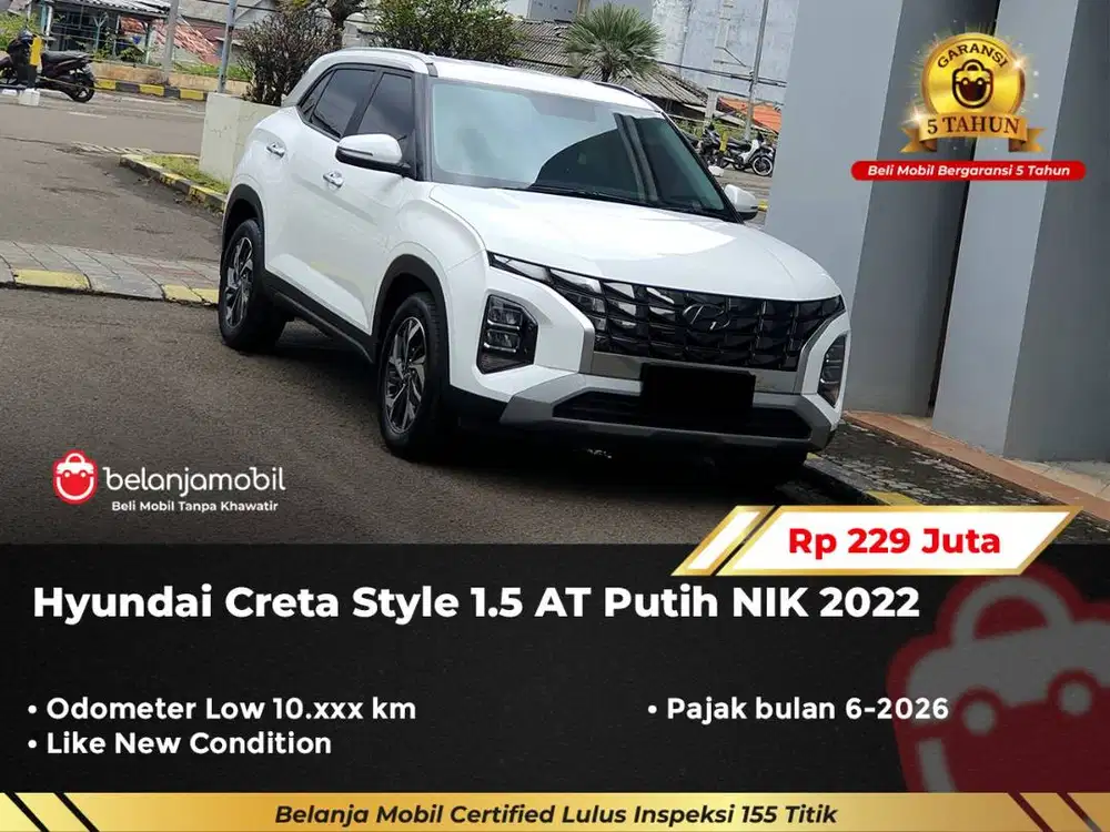 [ GARANSI 5TH ] Hyundai Creta Style 1.5 BOSE AT Putih 2022/2023