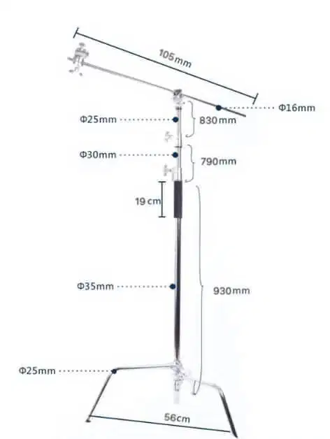 Light stand tripod studio lighting 260cm with extension arm