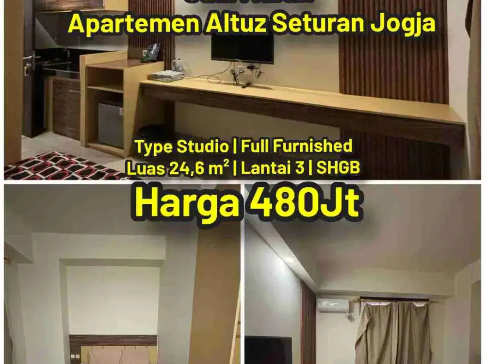Jual Murah Butuh Uang, Apartemen Altuz Seturan 480jt