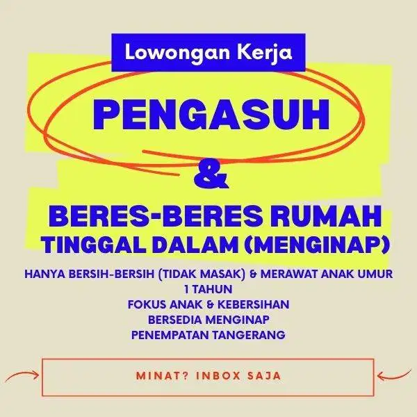 LOWONGAN KERJA PENGASUH MENGINAP